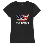 Rapid Dominance Graphic V-Neck Forever USA Map Shirt G03-U05