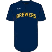 Nike MLB Adult/Youth Dri-Fit 1-Button Pullover Jersey N383 / NY83 MILWAUKEE BREWERS
