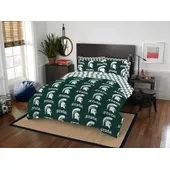 COL-875 Northwest Michigan State Spartans Queen Rotary Bed In A Bag Set 86X86