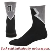 Adult Medium (Size 9-11) Team Numbered Fancy Calf Length Sports Sock (Each)