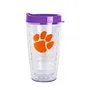 Logo Brands Clemson 16Oz Flipside Dbl Wall Clear Tumbler 123-Pd16ct-34 Clemson Tigers