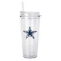 Logo Brands Dallas Cowboys 22Oz Flipside Dbl Wall Clear Tumbler 609-Pd22ct-34 Dallas Cowboys
