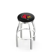 Univ of Louisville Flat Ring Chrome Bar Stool