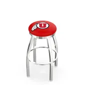 University of Utah Flat Ring Chrome Bar Stool