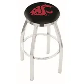 Washington State Univ Flat Ring Chrome Bar Stool