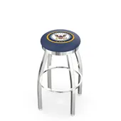 United States Navy Flat Ring Chrome Bar Stool