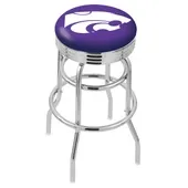 Kansas State Univ Ribbed Double-Ring Bar Stool