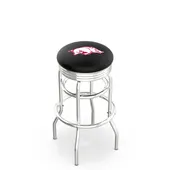 University Arkansas Ribbed Double-Ring Bar Stool
