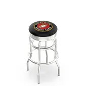 U.S. Marine Corps Ribbed Double-Ring Bar Stool