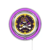 Holland East Carolina University Neon Logo Clock