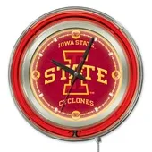 Holland Iowa State University Neon Logo Clock