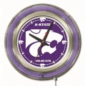 Holland Kansas State University Neon Logo Clock
