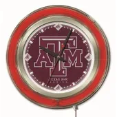 Holland Texas A&M Neon Logo Clock