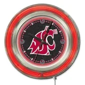 Holland Washington State Univ Neon Logo Clock