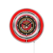 Holland United States Marine Corps Neon Logo Clock