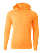 A4 Mens Cooling Performance Long Sleeve Hood Tee SAFETY ORANGE Primary