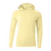 A4 Mens Cooling Performance Long Sleeve Hood Tee LIGHT YELLOW Primary