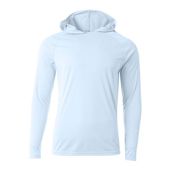 A4 Mens Cooling Performance Long Sleeve Hood Tee PASTEL BLUE Primary