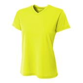 A4 Women's V-Neck Sprint Tee SAFETY YELLOW Primary