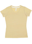 LAT Sportswear Ladies V-Neck Melange Tee STONE MELANGE Primary