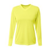 A4 Womens Sprint L/S Performance Tee SAFETY YELLOW Primary