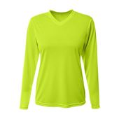 A4 Womens Sprint L/S Performance Tee LIME Primary