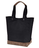 Authentic Pigment Canvas Resort Tote AP1921 BLACK/ BROWN Primary