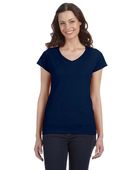 Gildan Ladies' SoftStyle 4.5 oz. Fitted V-Neck T-Shirt G64VL NAVY Primary