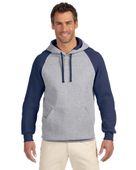 Jerzees Adult 8 oz. NuBlend Colorblock Raglan Pullover Hood 96CR