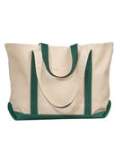 Liberty Bags Carmel Classic XL Cotton Canvas Boat Tote 8872 NATURAL/ FO GRN Primary