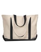 Liberty Bags Carmel Classic XL Cotton Canvas Boat Tote 8872 NATURAL/ BLACK Primary