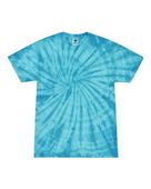 Colortone Tie-Dye Adult 5.4 oz., 100% Cotton T-Shirt CD100 SPIDER TURQUOISE Primary