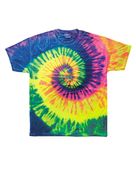 Colortone Tie-Dye Adult 5.4 oz., 100% Cotton T-Shirt CD100 NEON RAINBOW Primary