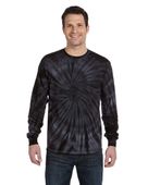 Colortone Tie-Dye Adult 5.4 oz. 100% Cotton Long-Sleeve T-Shirt CD2000 SPIDER BLACK Primary