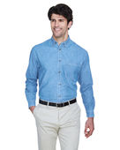 Ultraclub Men's Cypress Denim with Pocket 8960 LIGHT BLUE Primary