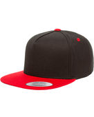 Yupoong Adult 5-Panel Cotton Twill Snapback Cap Y6007 BLACK/ RED Primary