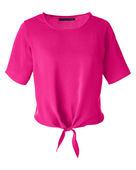 Devon & Jones Ladies' Perfect Fit Tie-Front Blouse DP617W CROWN RASPBERRY Primary