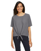 Devon & Jones Ladies' Perfect Fit Tie-Front Blouse DP617W GRAPHITE Primary