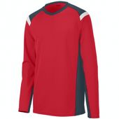 Augusta Adult Oblique Long Sleeve Jersey 2506 RED/SLATE/WHITE Primary