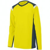 Augusta Adult Oblique Long Sleeve Jersey 2506 POWER YELLOW/SLATE/WHITE Primary