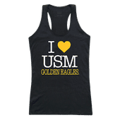 W Republic Women's I Love Tank Shirt Southern Mississippi Golden Eagles 532-151