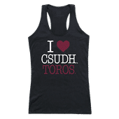 W Republic Women's I Love Tank Shirt Cal State Dominguez Hills Toros 532-175