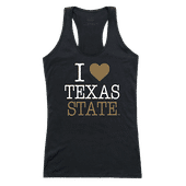 W Republic Women's I Love Tank Shirt Texas State Bobcats 532-181