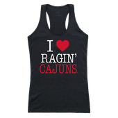 W Republic Women's I Love Tank Shirt Louisiana Lafayette Ragin Cajuns 532-189