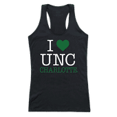 W Republic Women's I Love Tank Shirt North Carolina Charlotte 49Ers 532-194