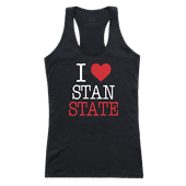 W Republic Women's I Love Tank Shirt Cal State Stanislaus Warriors 532-208