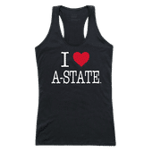 W Republic Women's I Love Tank Shirt Arkansas State Red Wolves 532-211