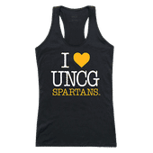 W Republic Women's I Love Tank Shirt North Carolina Greensboro Spartans 532-245
