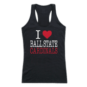 W Republic Women's I Love Tank Shirt Ball State Cardinals 532-264