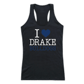 W Republic Women's I Love Tank Shirt Drake University Bulldogs 532-292